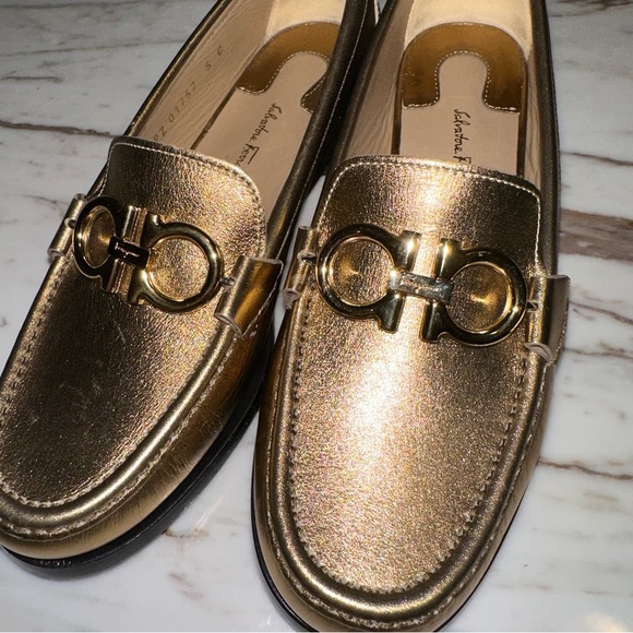 New Salvatore Ferragamo Rolo metallic gold loader reversible buckle - Picture 7 of 10